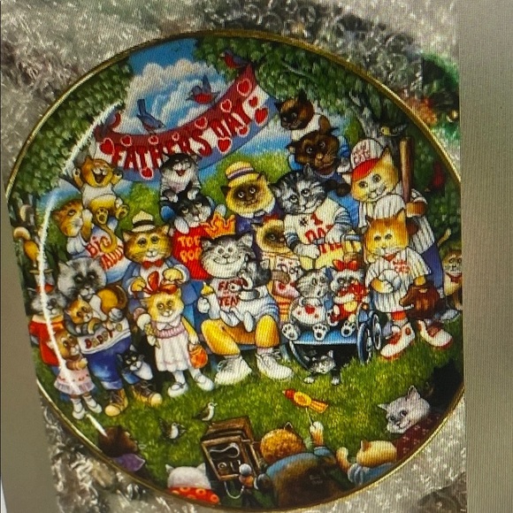 Other - Adorable Father’s Day collectible cat plate - numbered limited edition.
